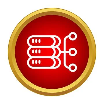 Server database network connection technology icon representing data flow Illustrazione stock