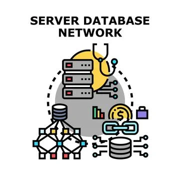 Server database network representing cloud computing infrastructure Stock Illustration