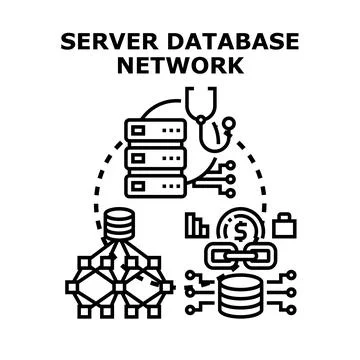 Server database network representing cloud computing infrastructure Stock Illustration