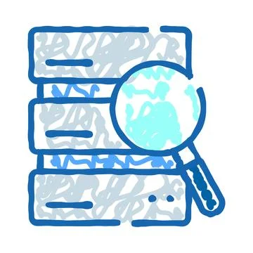 Server database research and data analysis processing Stockillustratie