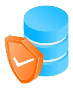 Server database with shield security Illustrazione stock