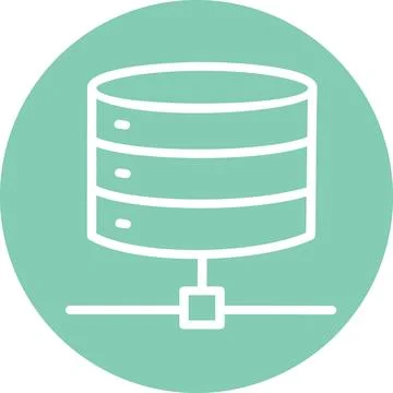 Server database storage flat line graphic Illustrazione stock