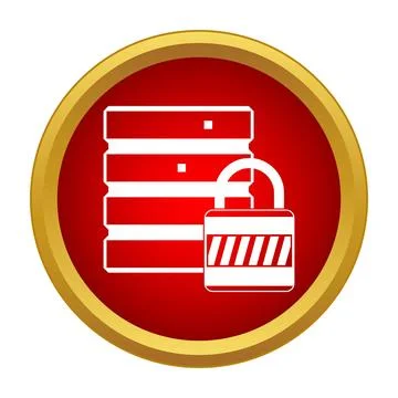 Server database unlocking data protection and cybersecurity Stockillustratie