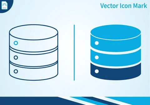Server database vector icon mark illustration with outline and solid. Stock Illustration