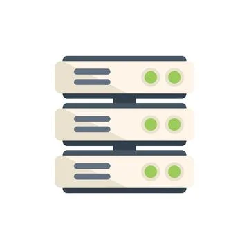 Server desktop icon flat vector. System data イラスト素材
