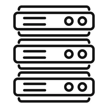 Server desktop icon outline vector. System data Illustrazione stock