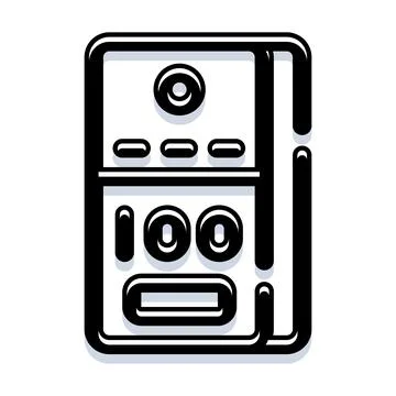 Server device icon illustrating data processing technology Stock-Illustration