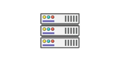 A server displaying mechanical gears alongside a large yellow button for op.. Stock Footage 332199186