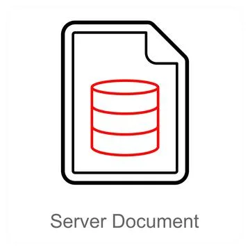 Server Document and server icon concept Stock Illustration