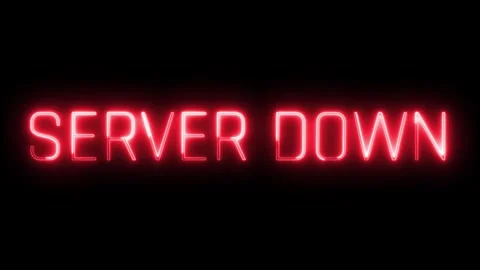 Server Down Neon Text Animation Stock Footage 318339133