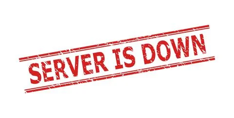 SERVER IS DOWN Stamp Seal with Distress Texture and Double Parallel Lines Illustrazione stock