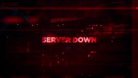 Server Down Word on Hacker concept technology futuristic data background Stock Footage 343335386