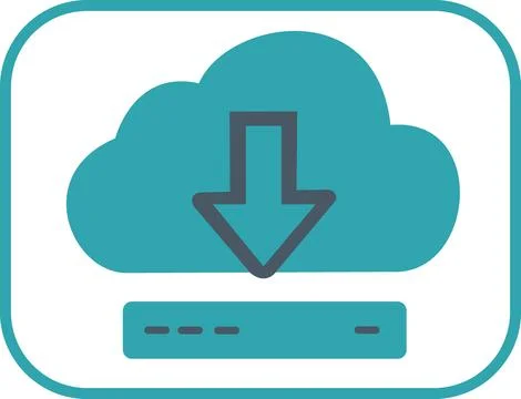 Server download technology data flat icon 스톡 일러스트