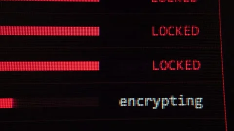 Server Encrypting - Ransomware Virus Lock Files Video stock 342724247