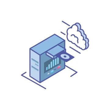 Server equipment with with cloud information 스톡 일러스트