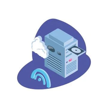 Server equipment with with cloud information Stock Illustration