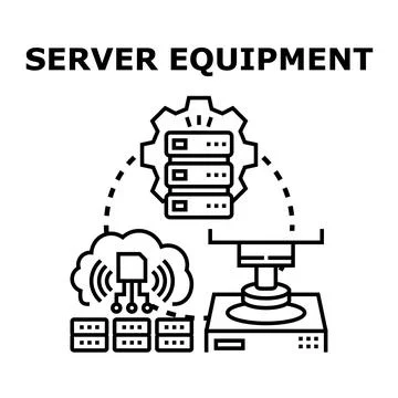 Server equipment illustrating cloud computing and data center processing Illustrazione stock