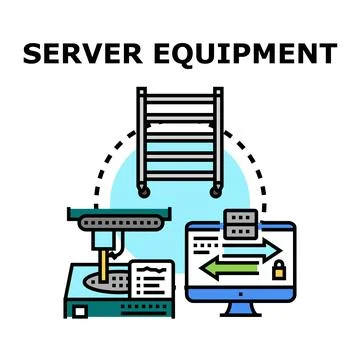 Server equipment illustrating technology and data management Stock Illustration