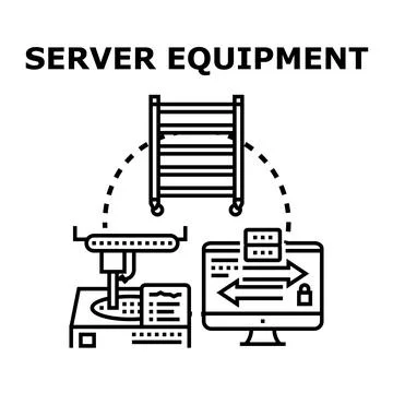 Server equipment illustrating technology and data management 스톡 일러스트