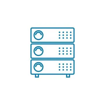 Server equipment linear icon concept. Server equipment line vector sign, symbol Illustrazione stock