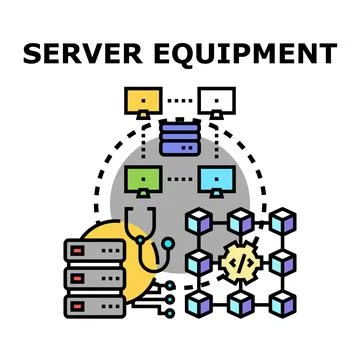 Server equipment securing digital data and network technology イラスト素材