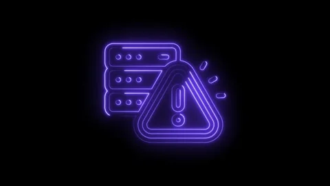 Server error alert with neon glow visualizing technical issues and data bre.. Stock Footage 312307542