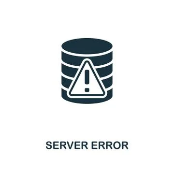 Server Error icon. Monochrome style design from big data icon collection. UI Stock Illustration