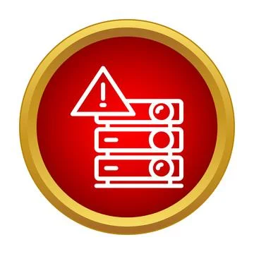 Server error icon showing data processing problem Stock Illustration