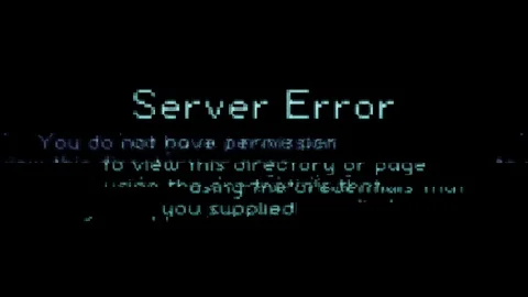 Server Error Message With Bad Glitch Effect Stock Footage 130125501