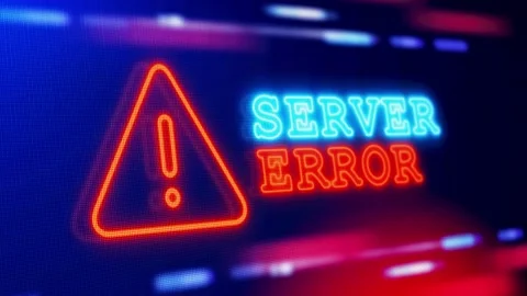Server Error Warning Alert Screen loop Blinking glitch Animation. Stock Footage 218971365