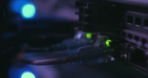 Server Ethernet Ports Stock Footage 94868285
