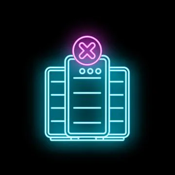 Server failure icon displaying an error message Stock Illustration