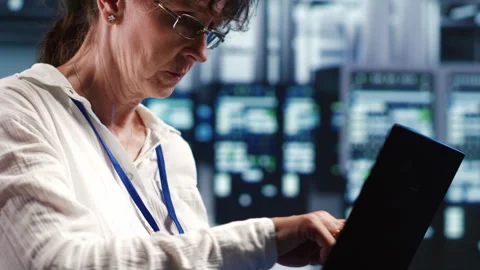 Server farm with AI supercomputers Stock Footage 249774071