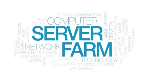 Server farm animated word cloud. Kinetic typography. Stock Footage 101295012