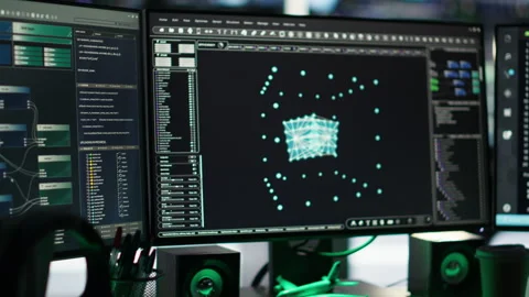 Server farm computer systems controlling network resources Stock Footage 307024802