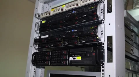 Server farm, rack. Computer servers Stock Footage 47839682