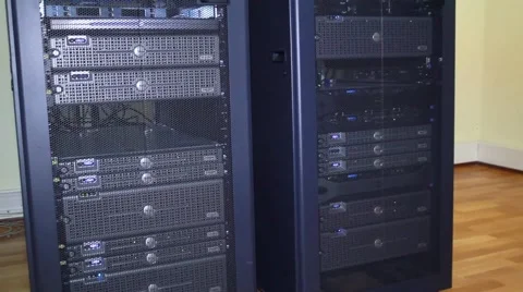 Server farm, rack. Computer servers Stock Footage 47839691
