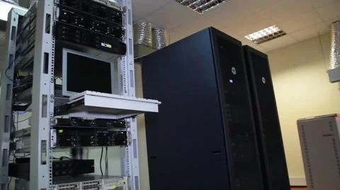 Server farm, rack. Computer servers Video stock 47840988
