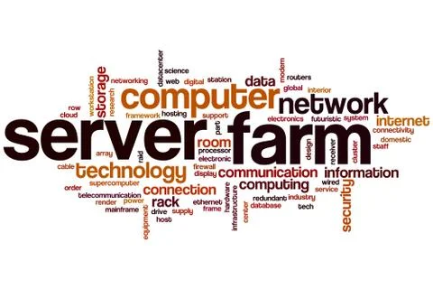 Server farm word cloud Stock Illustration
