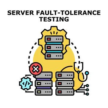 Server fault tolerance testing detecting and resolving system errors Stockillustratie