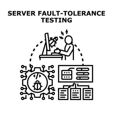Server fault tolerance testing software development concept イラスト素材