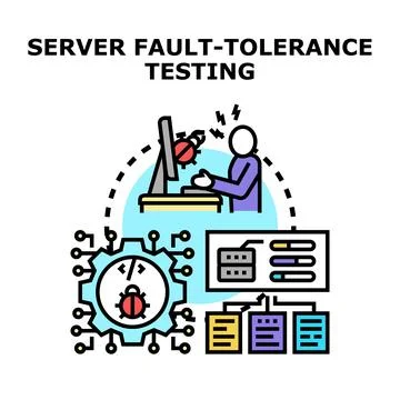 Server fault tolerance testing software development concept Stockillustratie