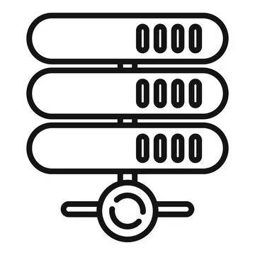 Server file icon outline vector. Data cloud Illustrazione stock