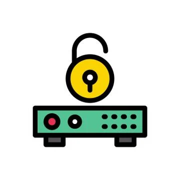 Server flat color icon Stock Illustration