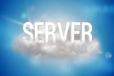 Server on a floating cloud Illustrazione stock