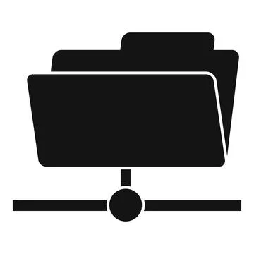 Server folder icon, simple style Stock Illustration