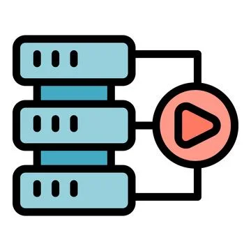 Server gamer data icon vector flat Illustrazione stock