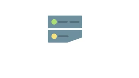 A server with a gear and a disk, symbolizing technology and data processing.. Stock Footage 332849787