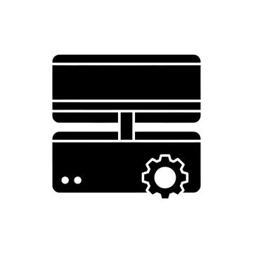 Server Gear Configuration and Processing Icon Stock Illustration