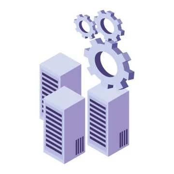 Server with gears Illustrazione stock